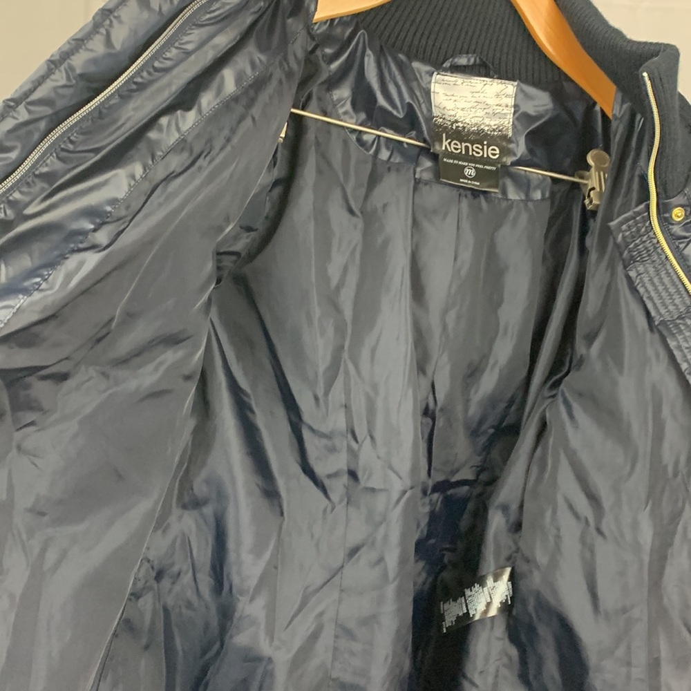 Kensie Quilted Faux Fur Hoodie Puffer Jacket Size Medium NWT Navy - Picture 9 of 12